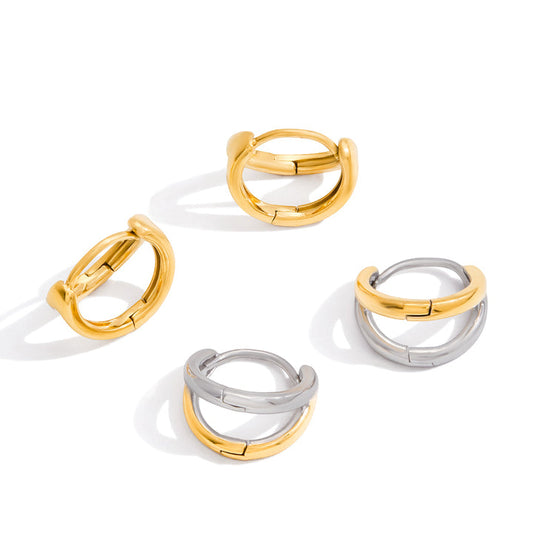 Marea Interlaced Twin-Band Earrings