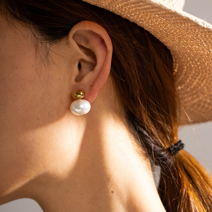 Halcyon Domed Pearl Earrings