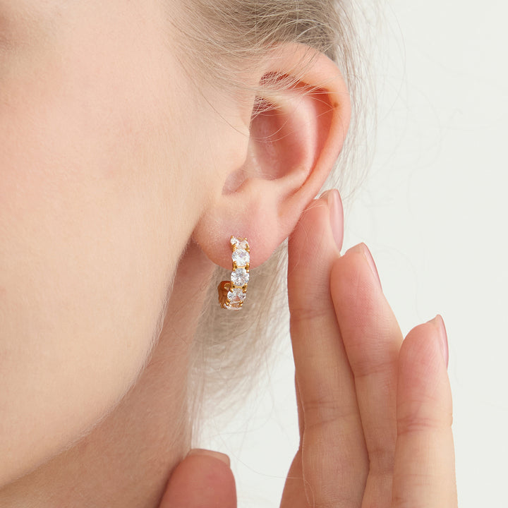 Duna Stone-Set Open Hoop Earrings