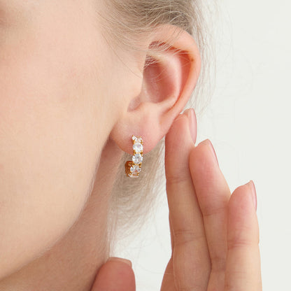 Duna Stone-Set Open Hoop Earrings