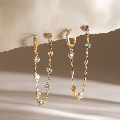 Anemone Gemstone Cascade Earrings