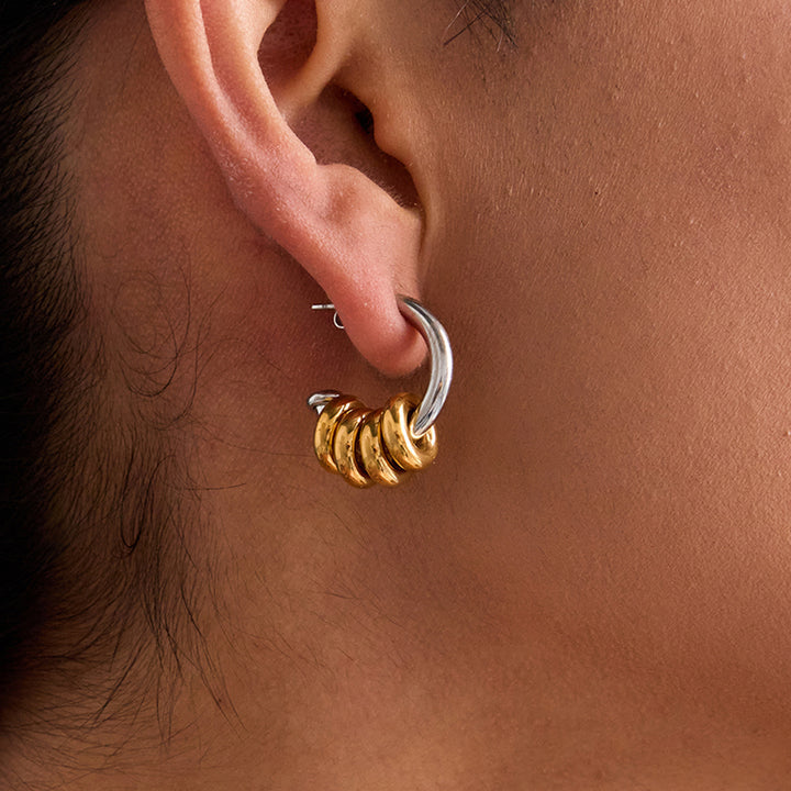 Salina Layered Band Hoop Earrings