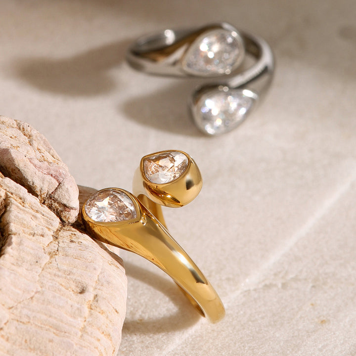 Marea Twin Pear Cuff Ring