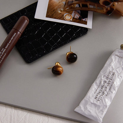 Sirocco Gilded Pebble Stud Earrings