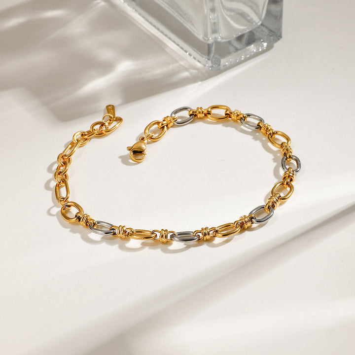 Solana Two-Tone Oval Link Bracelet