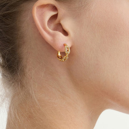 Cassis Faceted Link Hoop Earrings