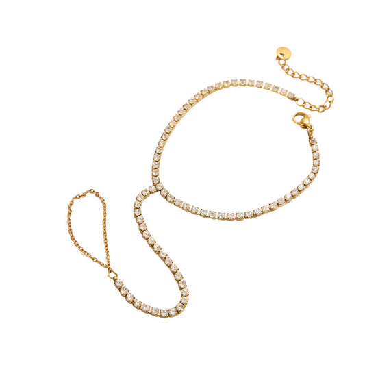 Marea Stone-Set Hand Chain Bracelet