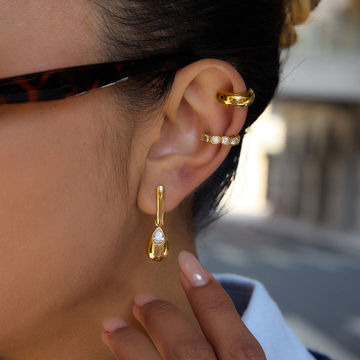 Marea Zircon Arc Droplet Earrings