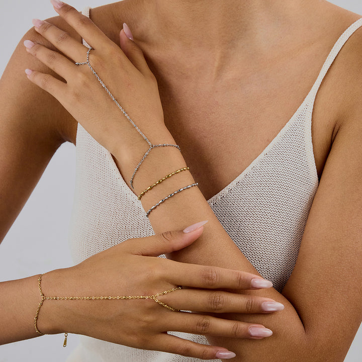 Lagoon Dotted Hand Harness Bracelet