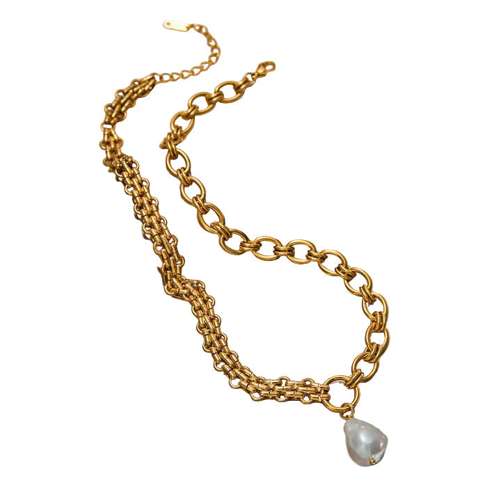 Marea Oval Link Pearl Necklace
