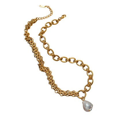 Marea Oval Link Pearl Necklace
