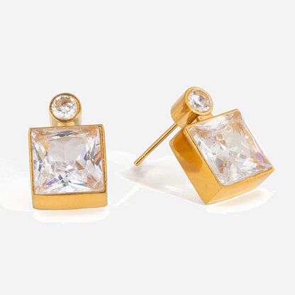 Salina Faceted Zircon Stud Earrings
