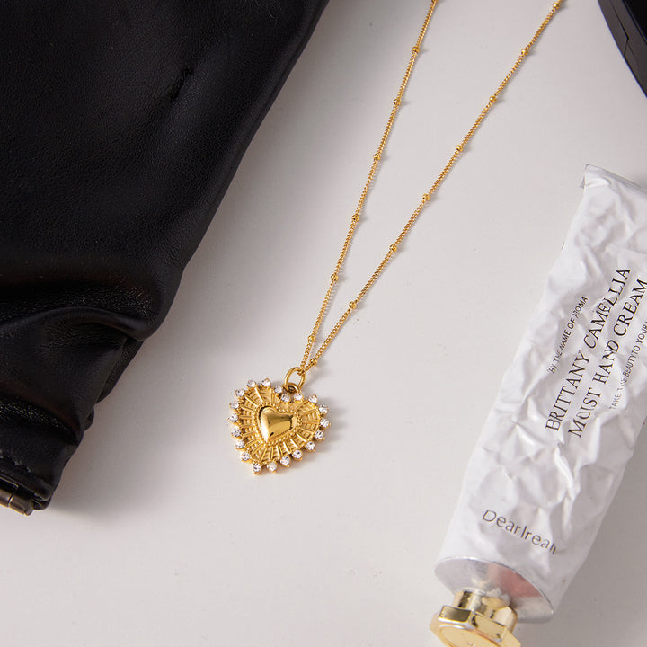 Salina Fluted Heart Necklace