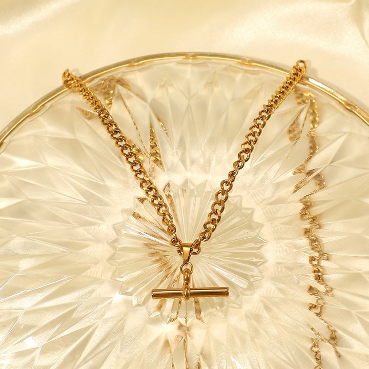Salina Curb-Link T-Bar Necklace
