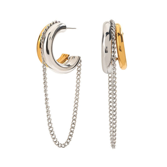 Ondine Chained Crescent Earrings