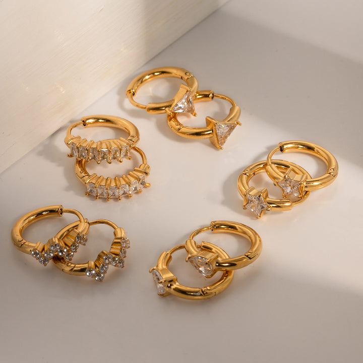 Marea Stone Row Hoop Earrings