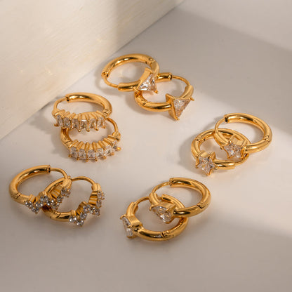 Marea Stone Row Hoop Earrings
