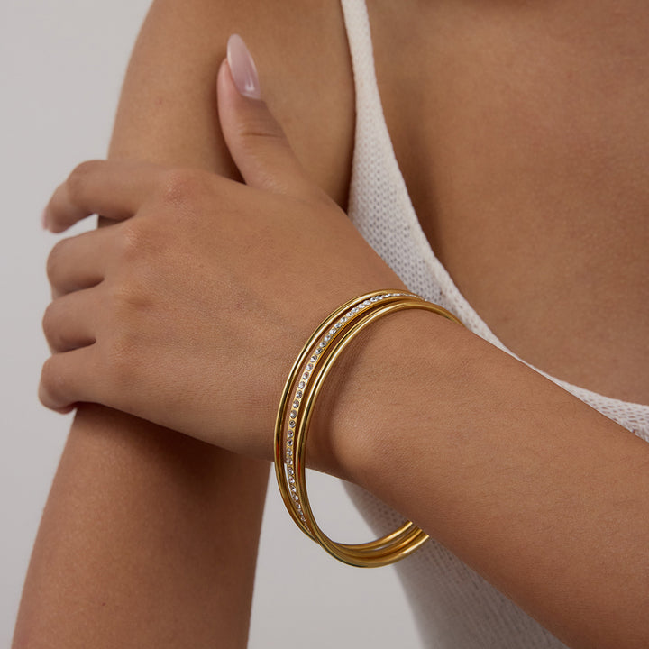 Tideline Slender Pavé Bangle Bracelet