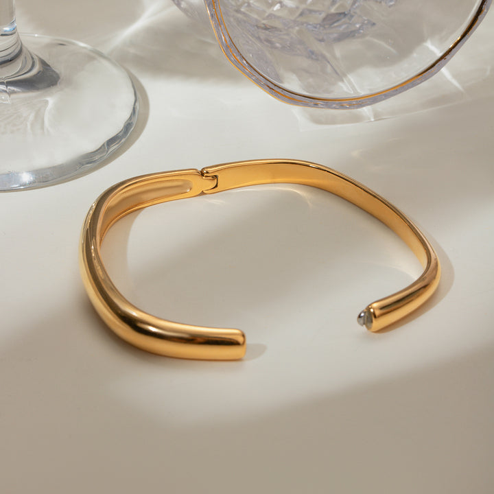 Solene Polished Cushion Bangle Bracelet