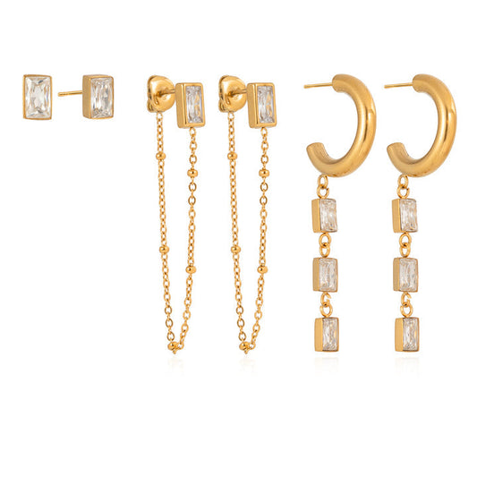 Salina Faceted Trio Earrings