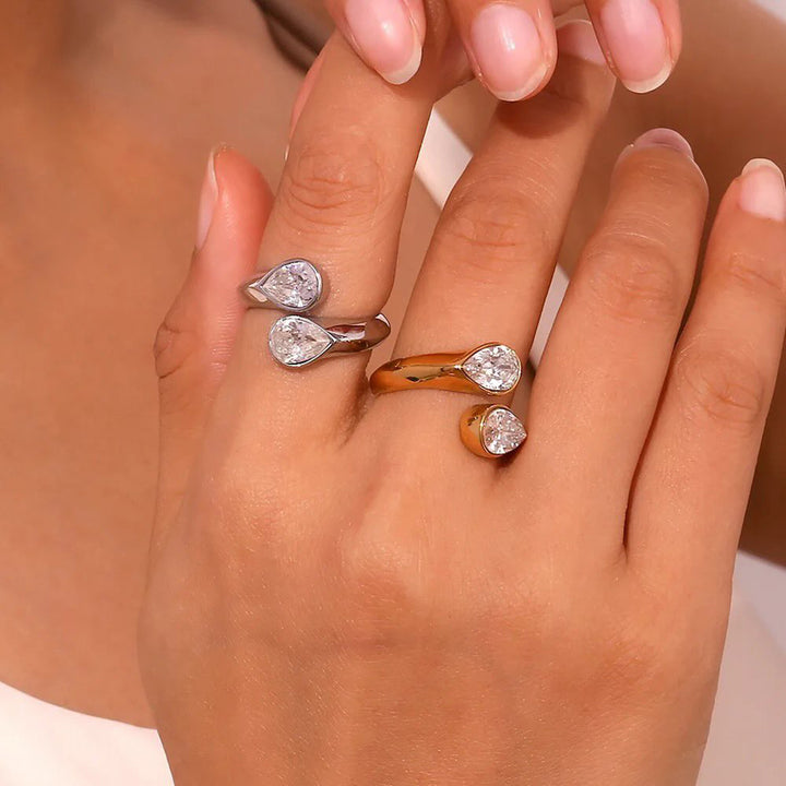 Marea Twin Pear Cuff Ring
