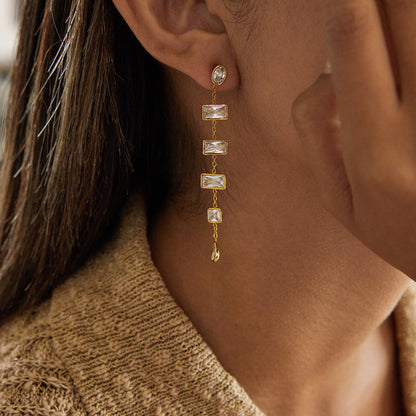 Ondine Tiered Zircon Drop Earrings