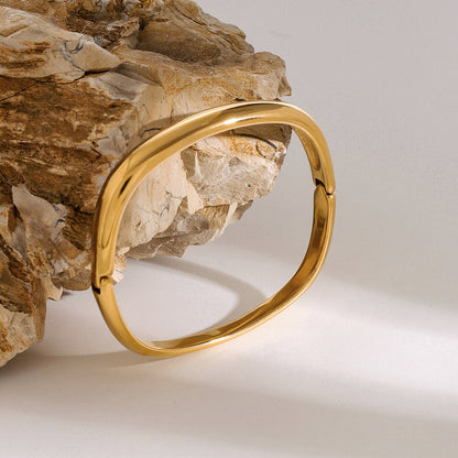 Solene Polished Cushion Bangle Bracelet