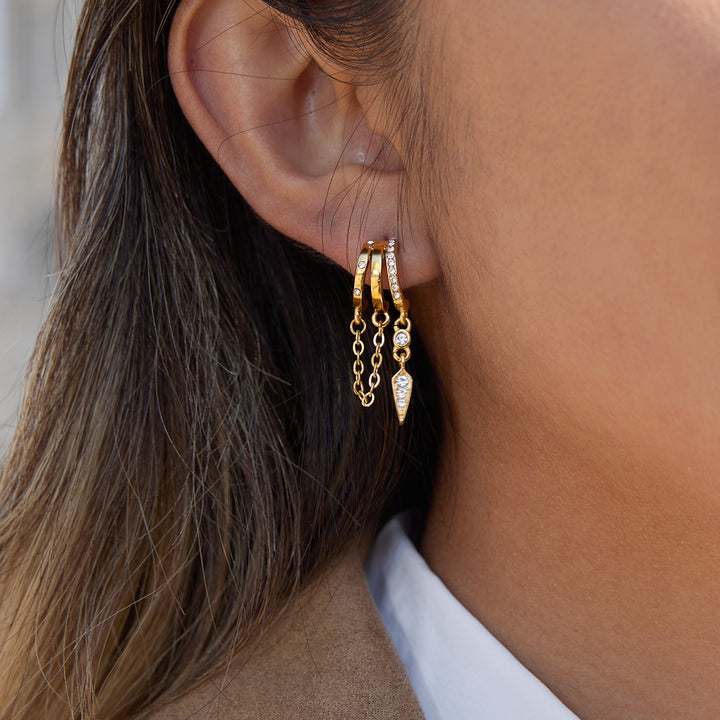 Alba Draped Crystal Hoop Earrings