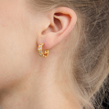 Duna Stone-Set Open Hoop Earrings