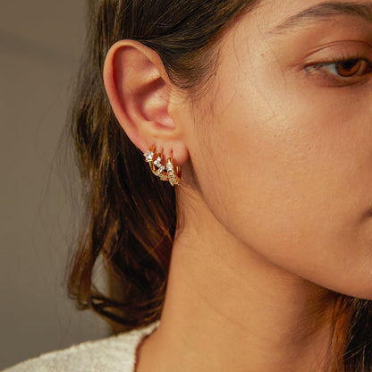 Marea Stone Row Hoop Earrings