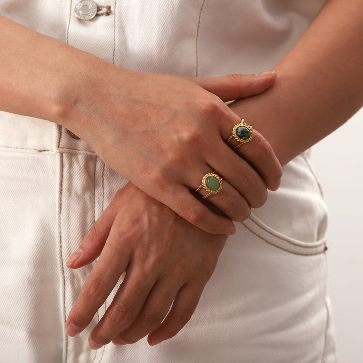 Salina Braided Stone Ring