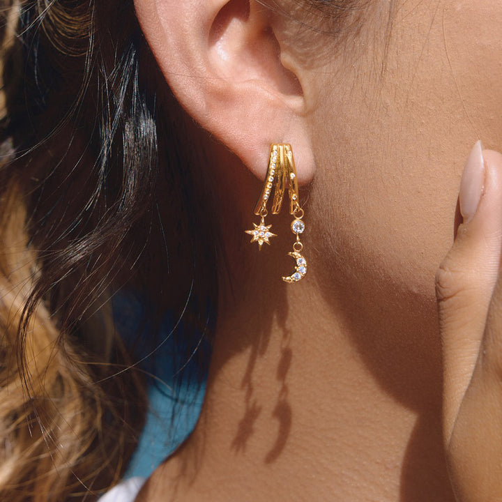 Calanque Crystal Chain Drop Earrings