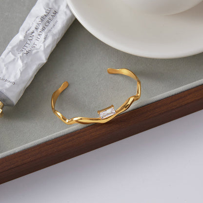 Lerici Wave-Cut Stone Cuff Bracelet