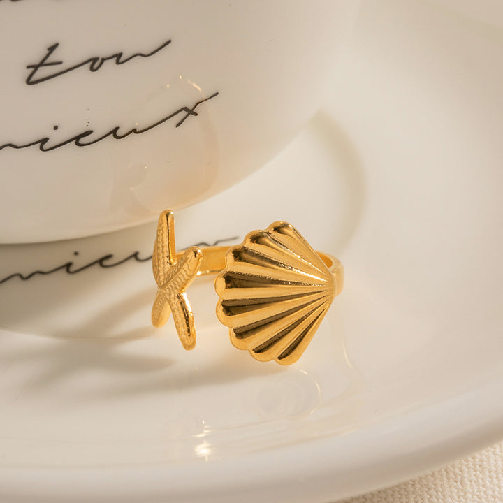 Tidepool Scallop and Sea Star Ring