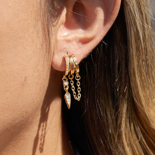 Alba Draped Crystal Hoop Earrings