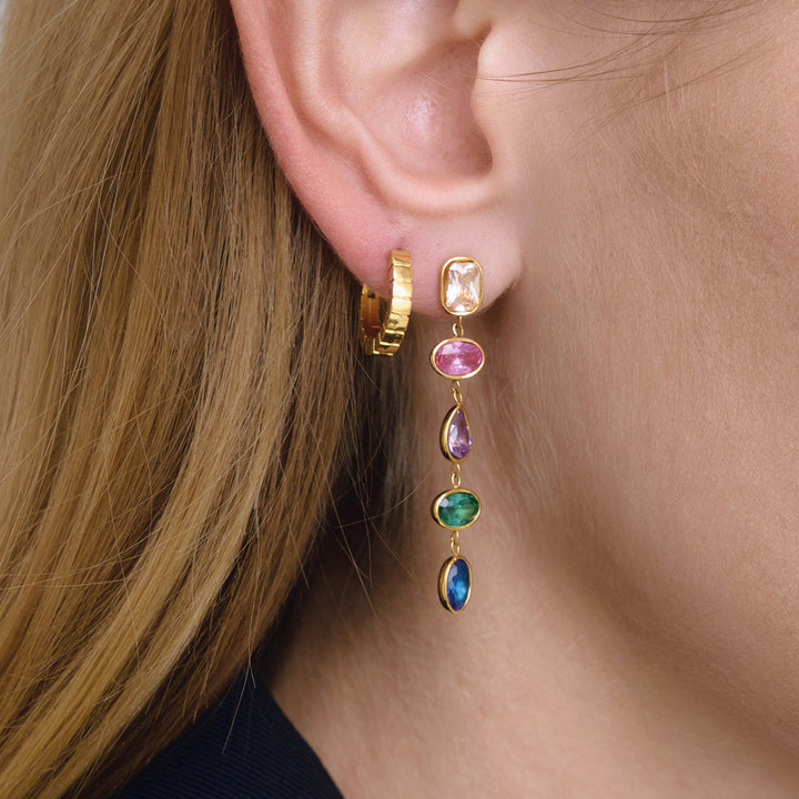 Marea Linked Crystal Cascade Earrings