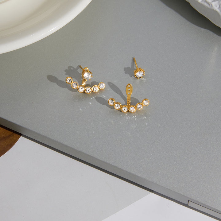 Marea Fanned Stone Jacket Earrings