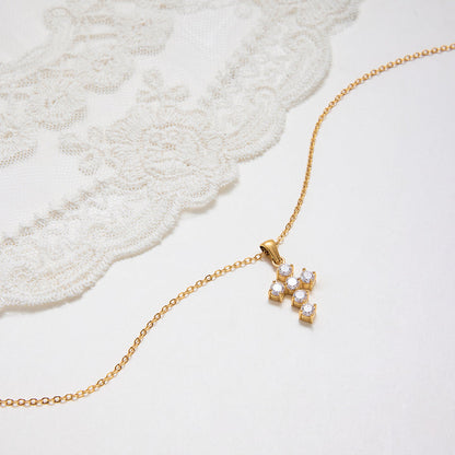 Solene Crystal Cross Necklace