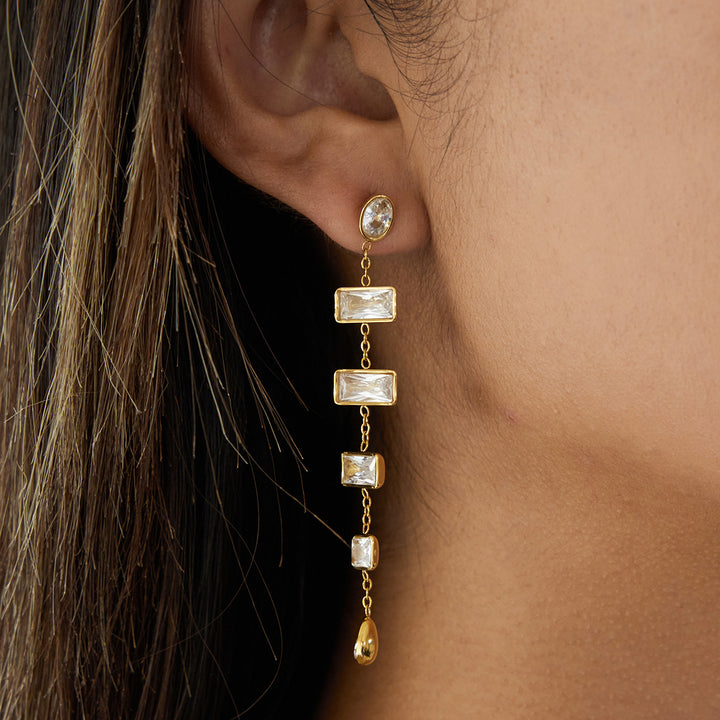 Ondine Tiered Zircon Drop Earrings