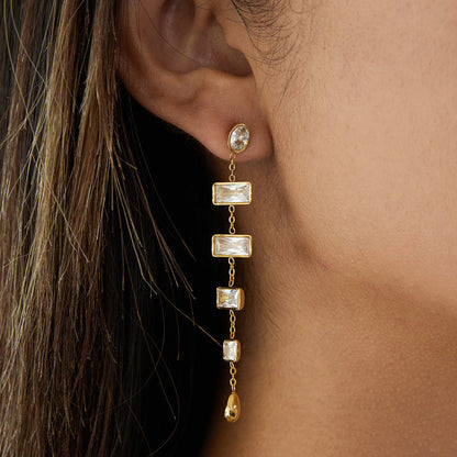 Ondine Tiered Zircon Drop Earrings
