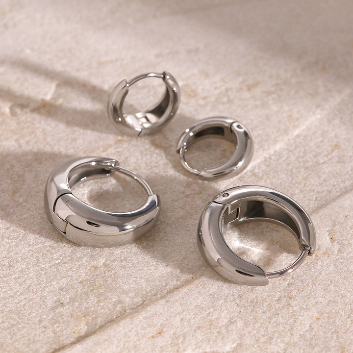 Marea Bicolour Domed Hoop Earrings