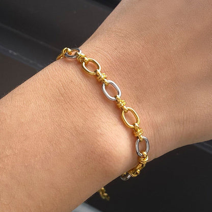 Solana Two-Tone Oval Link Bracelet