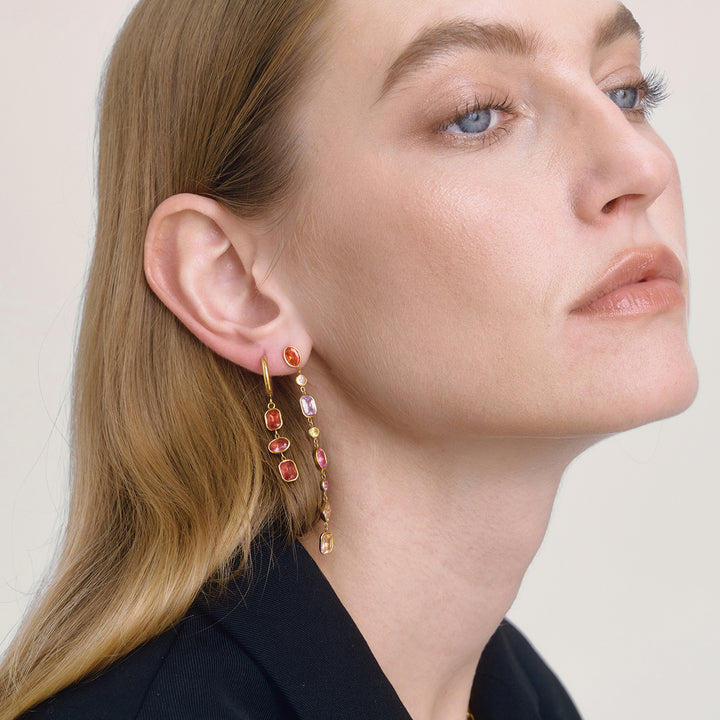 Marea Cascading Zirconia Huggie Earrings