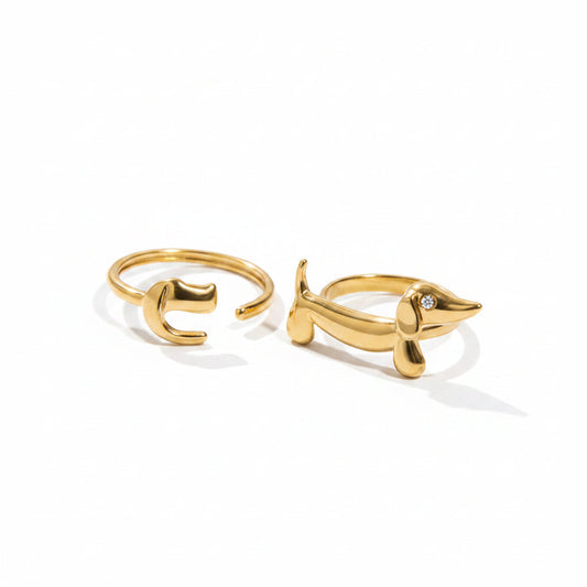 Duna Sculpted Dachshund Ring