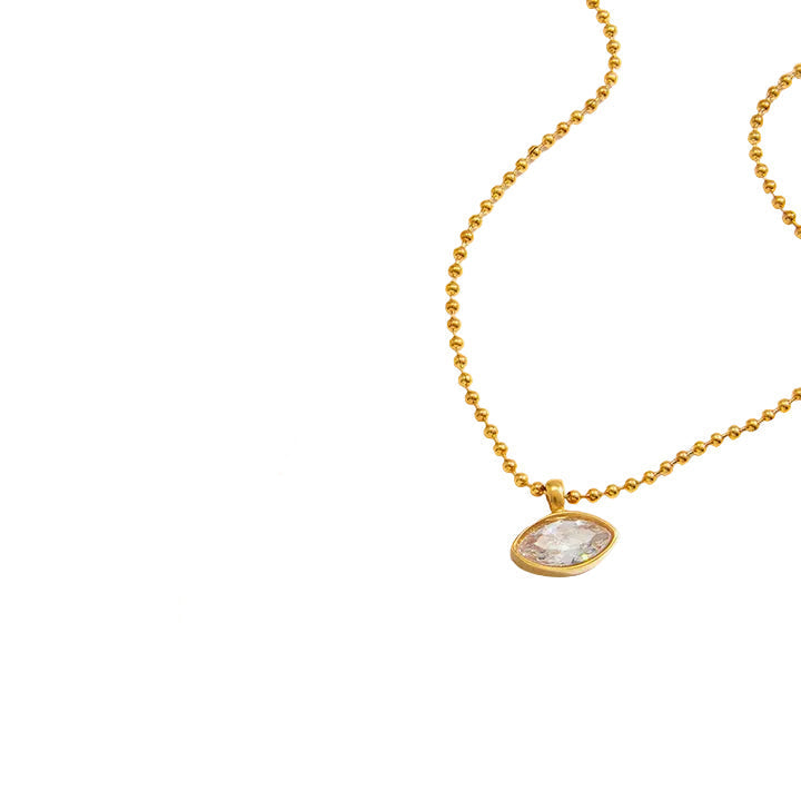 Solene Petal-Cut Beaded Chain Necklace
