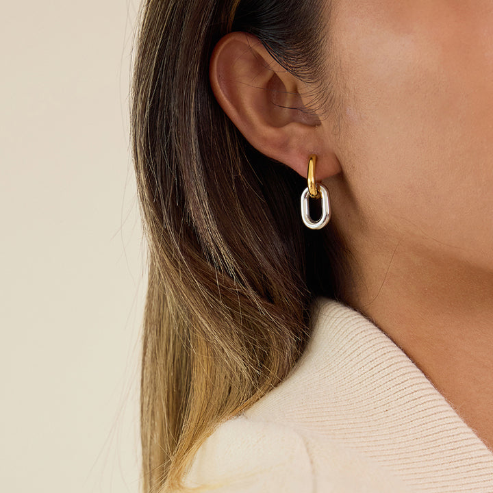 Marea Mixed Metal Drop Earrings