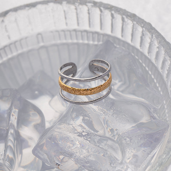 Sandbar Layered Hammered Ring