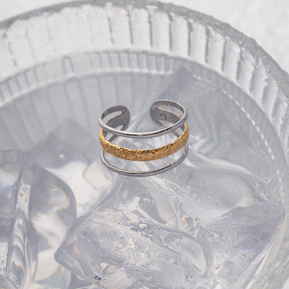 Sandbar Layered Hammered Ring