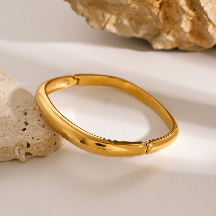 Solene Polished Cushion Bangle Bracelet