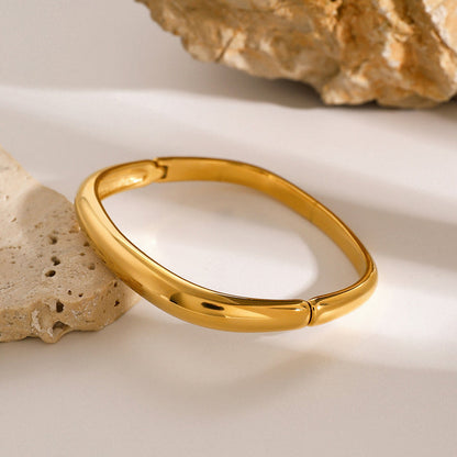 Solene Polished Cushion Bangle Bracelet